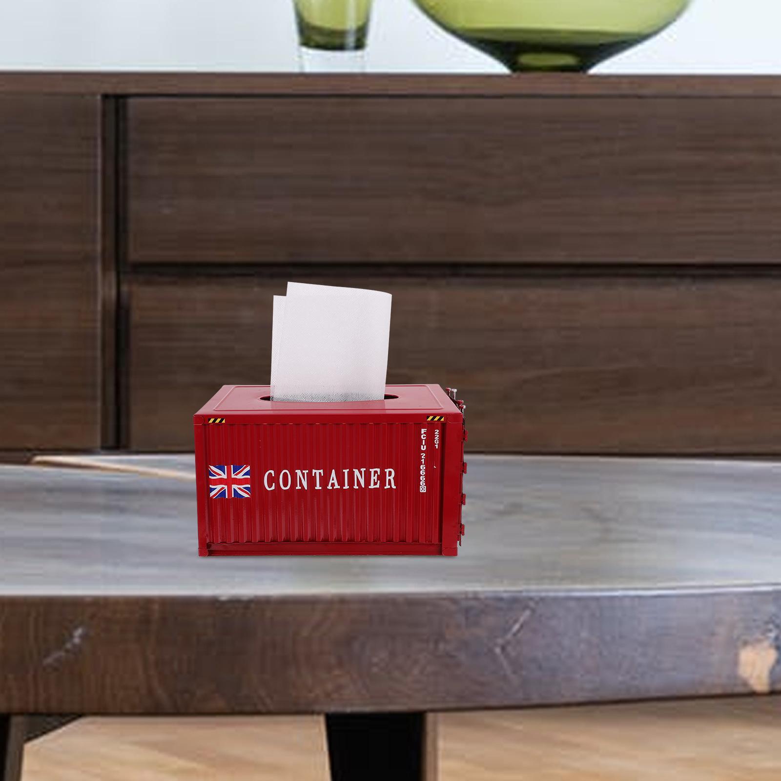 1pc industrial red tissue box sturdy construction compact square design for home office bathroom kitchen hotel car decorative organizer for tissues napkins receipts modern industrial decor storage container   rustic aesthetic durable construction napkin holder   businesses Product details 3