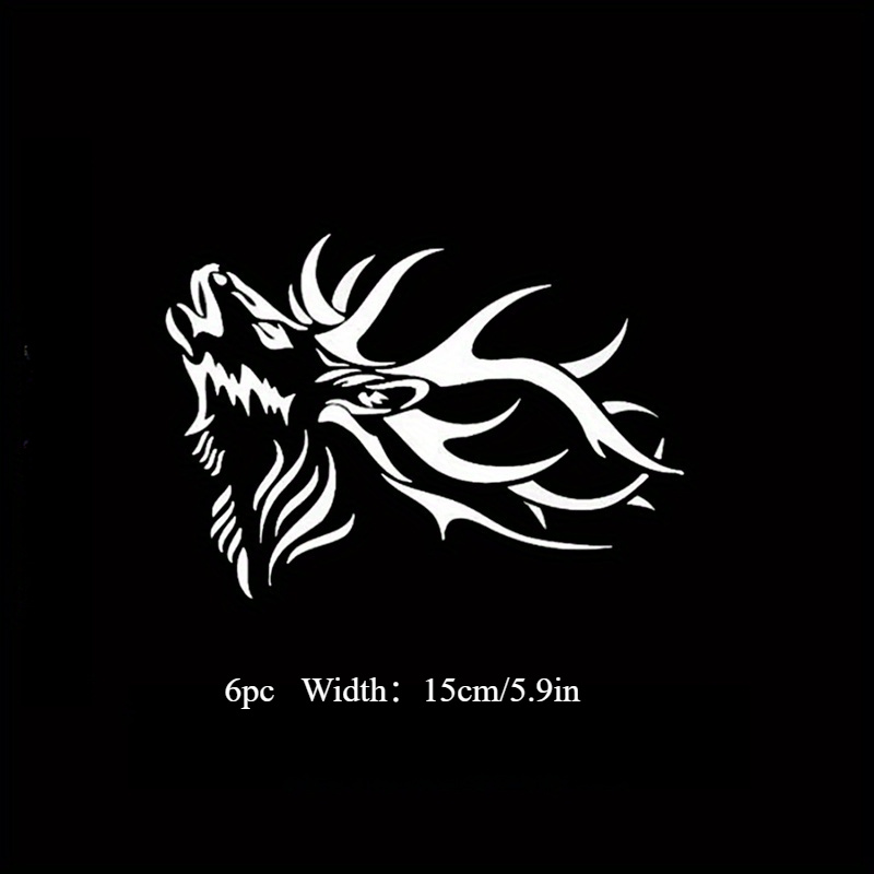 TEMU 6pcs Adult Male Deer Car Decals For Laptops, Water Bottles, Motorcycles, Car Paint, Windows, Cups, Toolboxes, Guitars, Scooters, And Auto