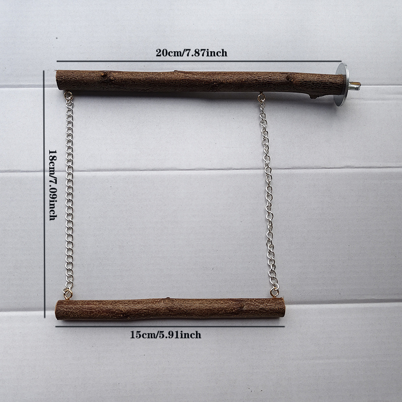 Natural Solid Perch Stand And Swing, Suitable For Cockatiels And Peacock Parrots, Bird Perch Rod, Bird Toy, Cage Accessories