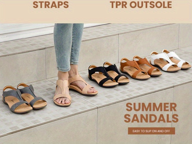 womens orthopedic arch support sandals summer comfortable walking flat beach sandals casual dressy Product details 4