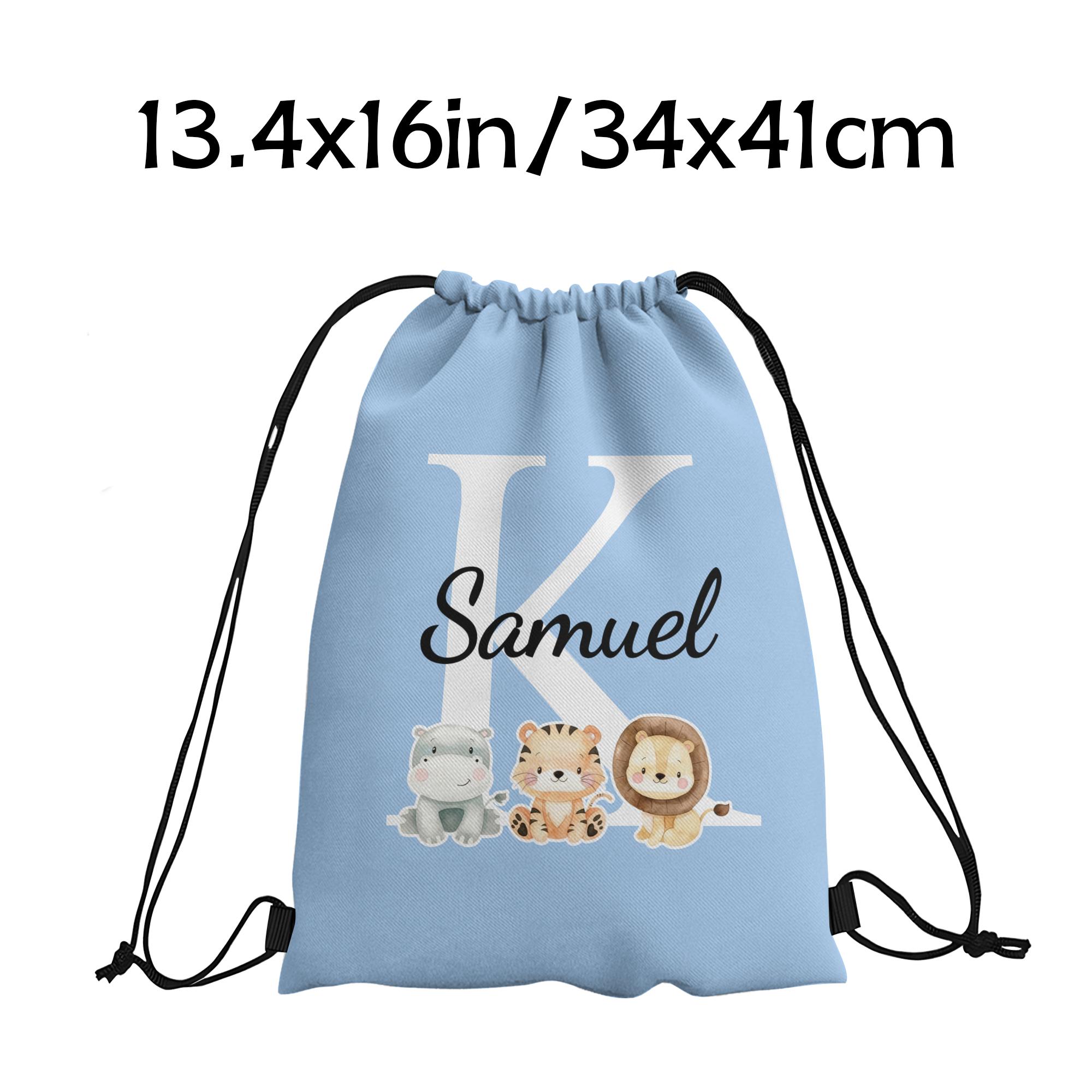 TEMU Personalized /s Backpack - Custom Name & Initials Drawstring Bag, Diy Text/message, Durable Bookbag For &, Birthday Party Favors, Shower,
