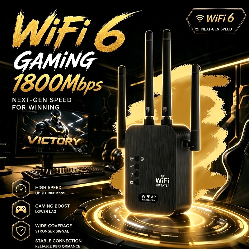 TEMU 2er-Set Haushalts-Internet-Signalverstärker 1300 /s WiFi-Extender-Repeater mit Ethernet-Anschluss, mühelose , Reichweitenverstärker für