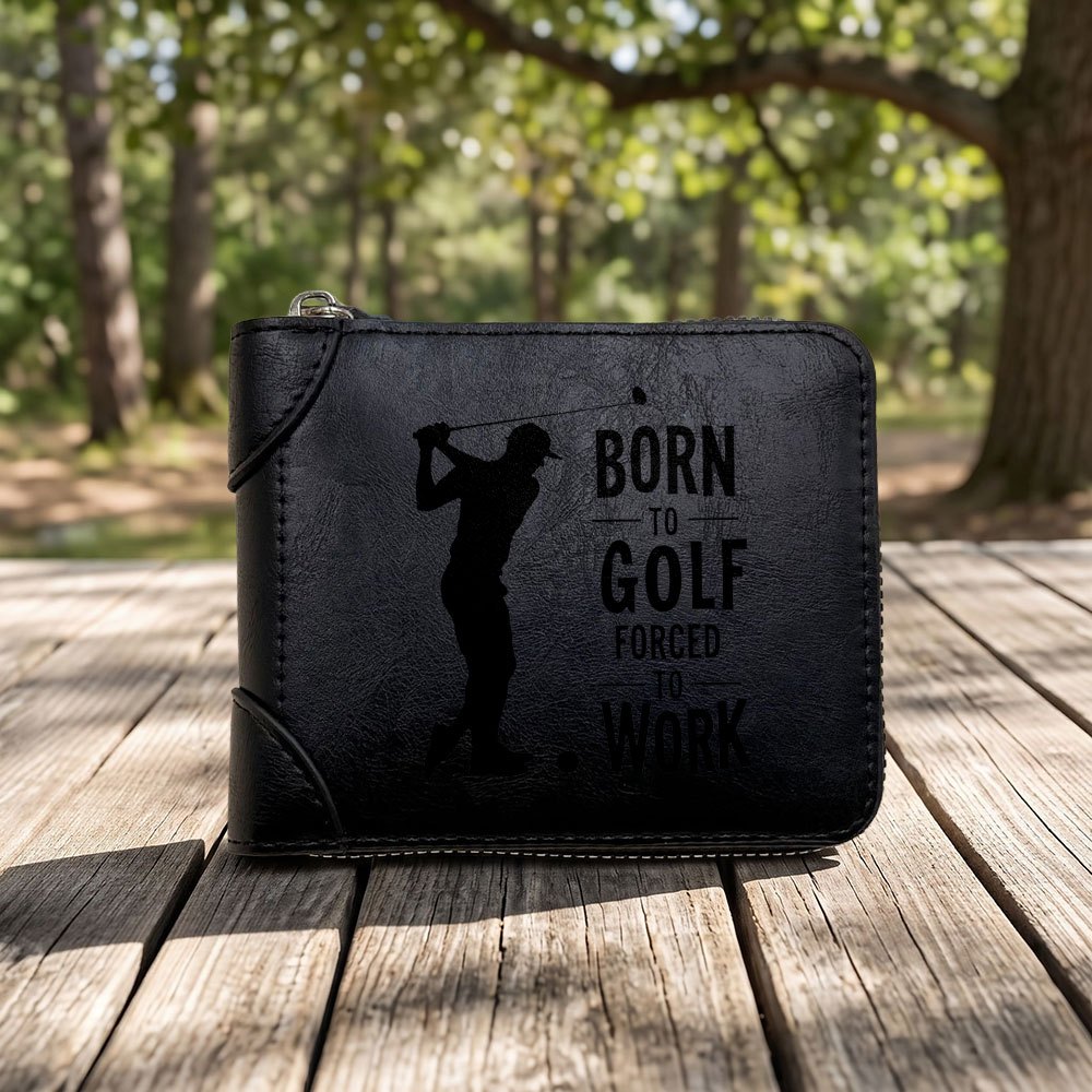 TEMU 1pc Men's Luxurious Wallet With Golf Print Design And Elegant Zipper Closure, Multi-card Slot Design, For Christmas/birthday/father's Day