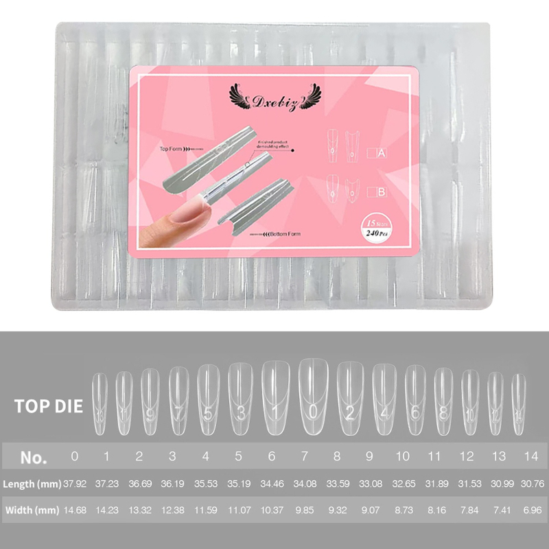 TEMU 240pcs/ Set New , Oval Extension Nail, Sandwich Extension Nail Transparent, Nail Scale Nail, Nail Salon Special Extension Nail