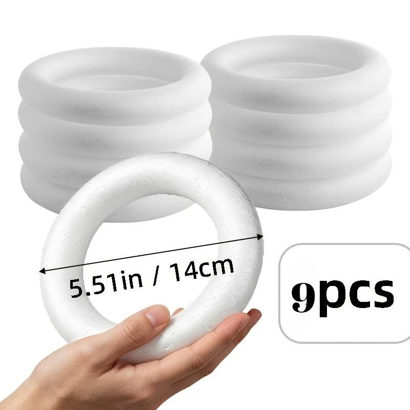 TEMU Set Of 9 White Foam Circles, Special Additions For Christmas Wreaths. Made Of Polystyrene, Are Perfect As Decorations For Easter And Christmas