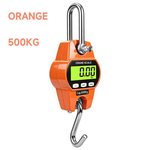 objektbild digital hängvåg 500 kg/1102 lb, bärbar kranvåg, kraftig kranvåg, lcd-bakgrundsbelyst industriell krokvåg, enhetsersättning (batteri ingår ej)