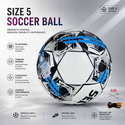 1pc size 5 premium professional league soccer ball high quality faux leather seamless hot bonded craft soft faux leather seamless hot bonded craft soft