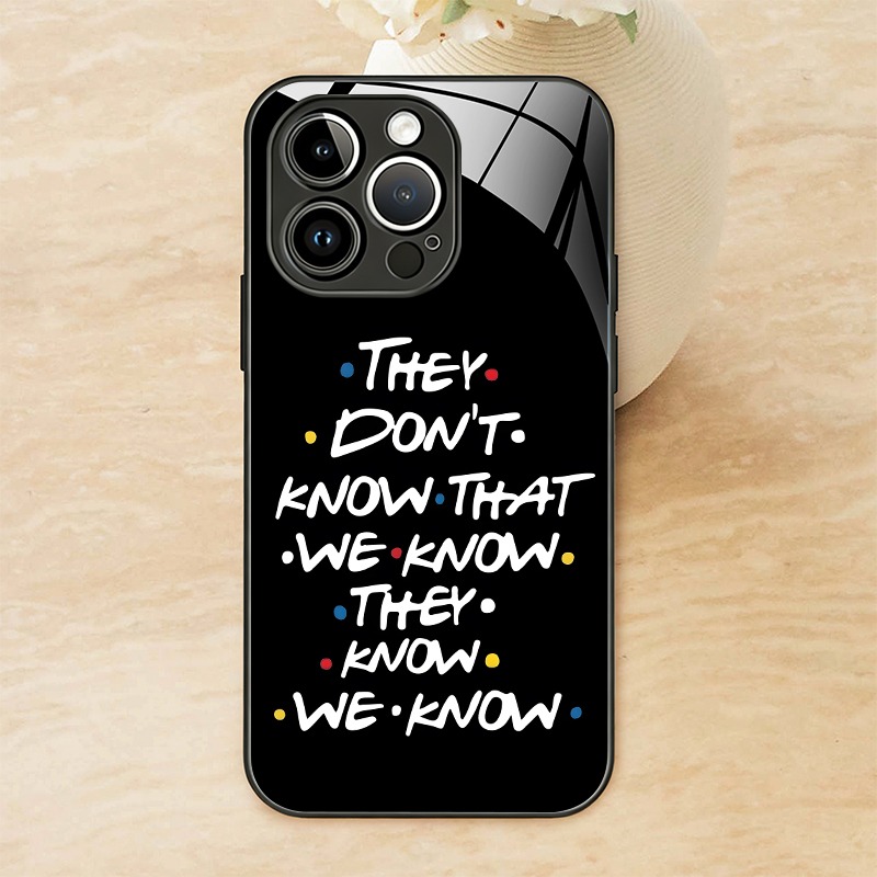 TEMU Phone Case: Warner Officially Licensed Quote Tempered Glass Phone Case Compatible With Iphone 17 16 15 14 13 12 11 Pro Xr Xs & Classic Gift