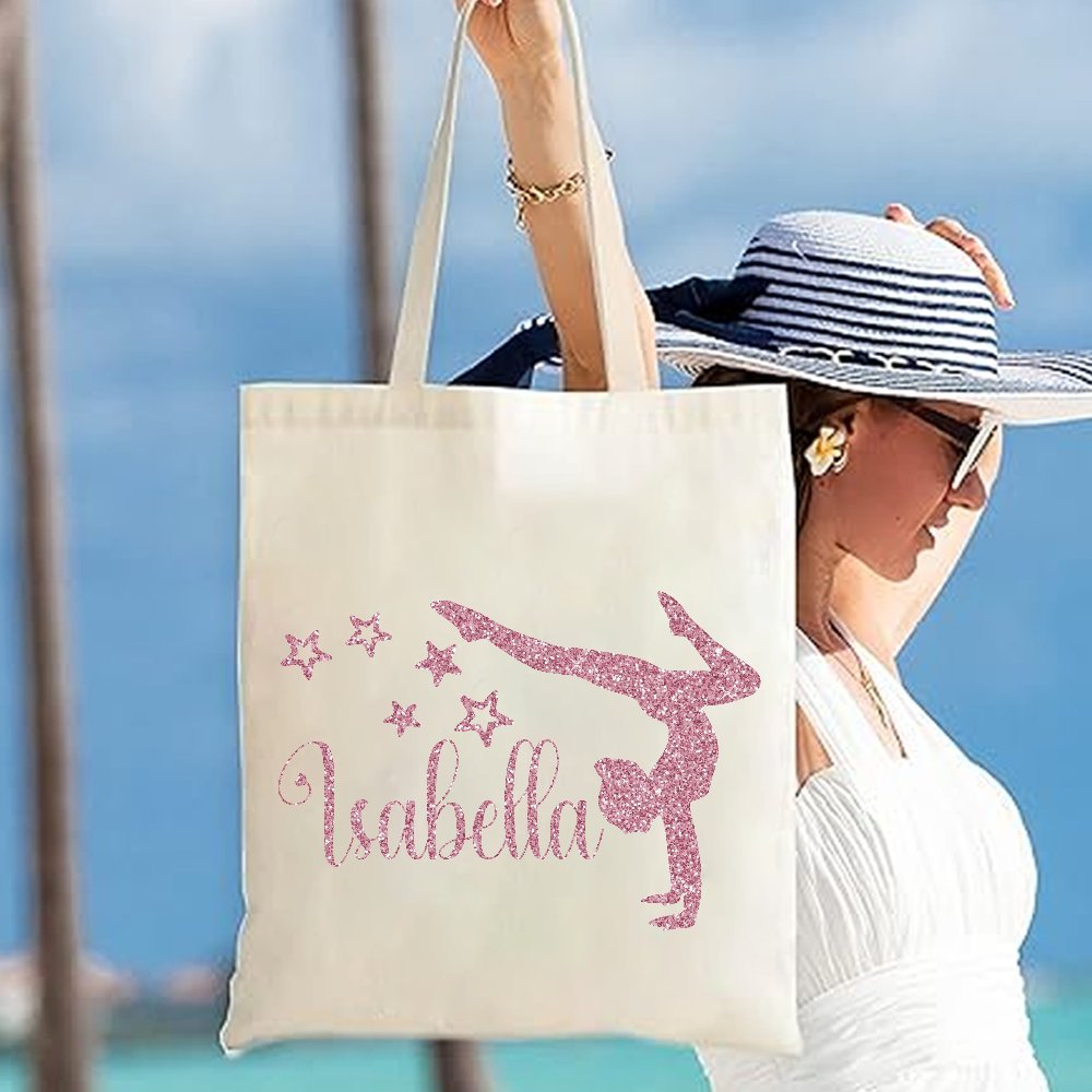 custom gymnastics tote bag personalized design pink Temu Bahrain
