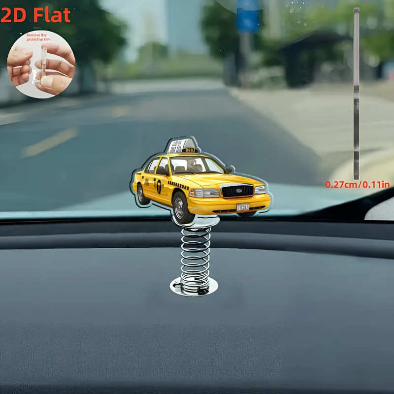 TEMU 2D Acryl Gele Taxi Decoratie, 1 stuk - Leuke Versiering voor Auto's, Bureaus & Fietsen, Halloween, April Fools Day, Thanksgiving, Kerstmis, Plat