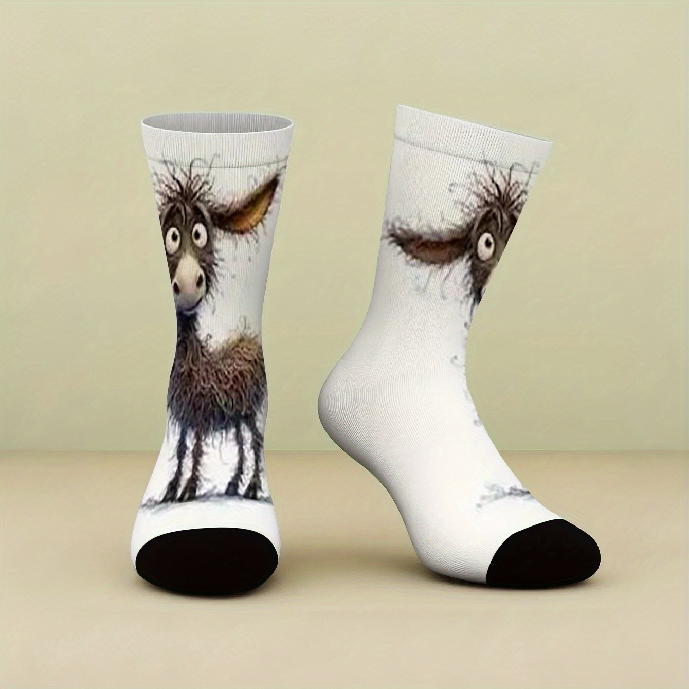 TEMU 1 Pair Fluffy Animal-shaped Mid-calf Socks, Comfortable/durable Material For , Suitable For Outdoor And , Novelty Gift For Men And Women, Good