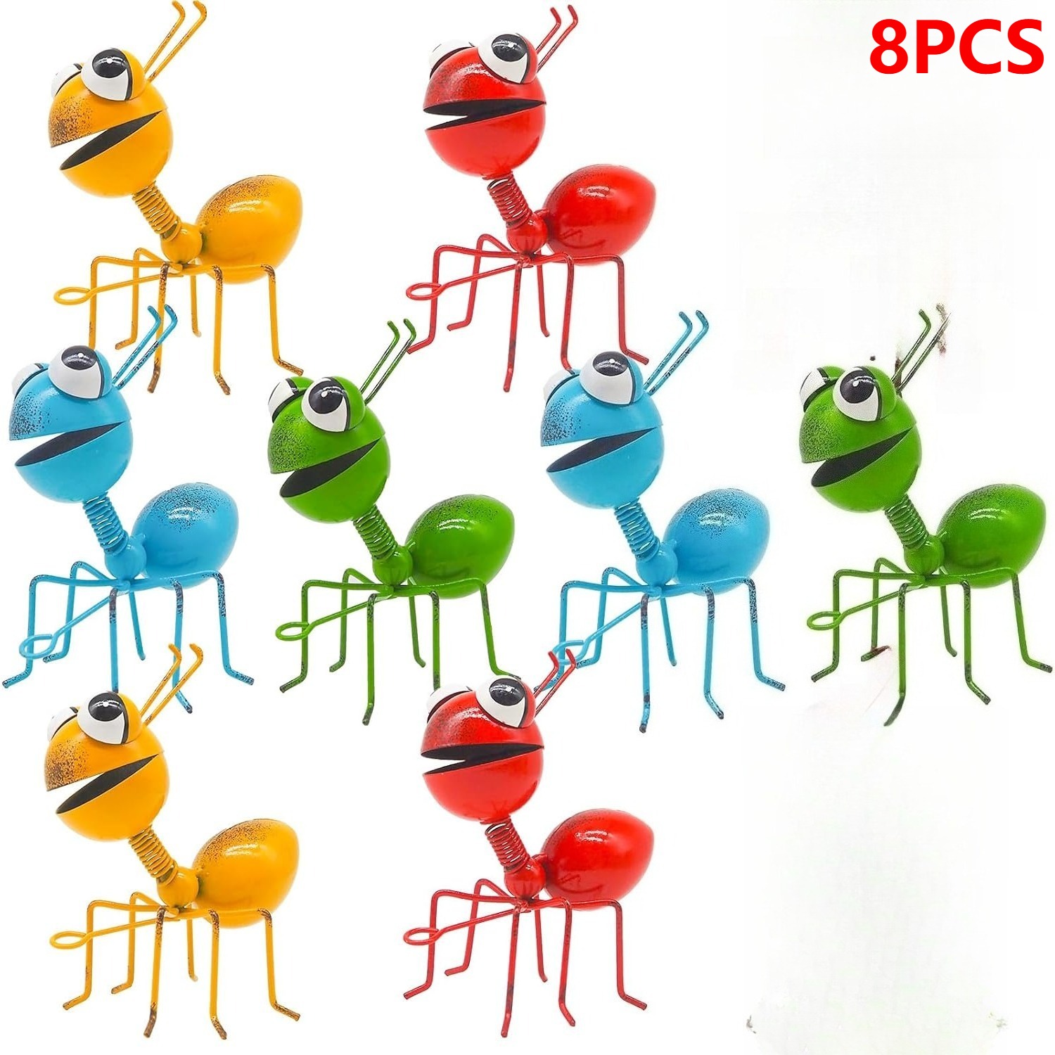 TEMU 8pcs Large- Metal Ants As Courtyard Art Ornaments And Garden Decorations. Suitable For Outdoor Lawn Decoration, Porch Backyard Wall Sculptures,