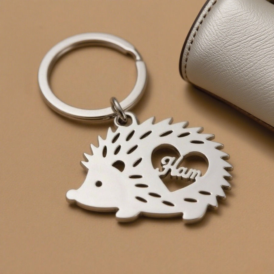 item picture customized personalized hedgehog heart shaped keychain featuring a   suitable for everyday wear and gifting   for   bag charm elegant and stylish with a   flair   holiday gifts