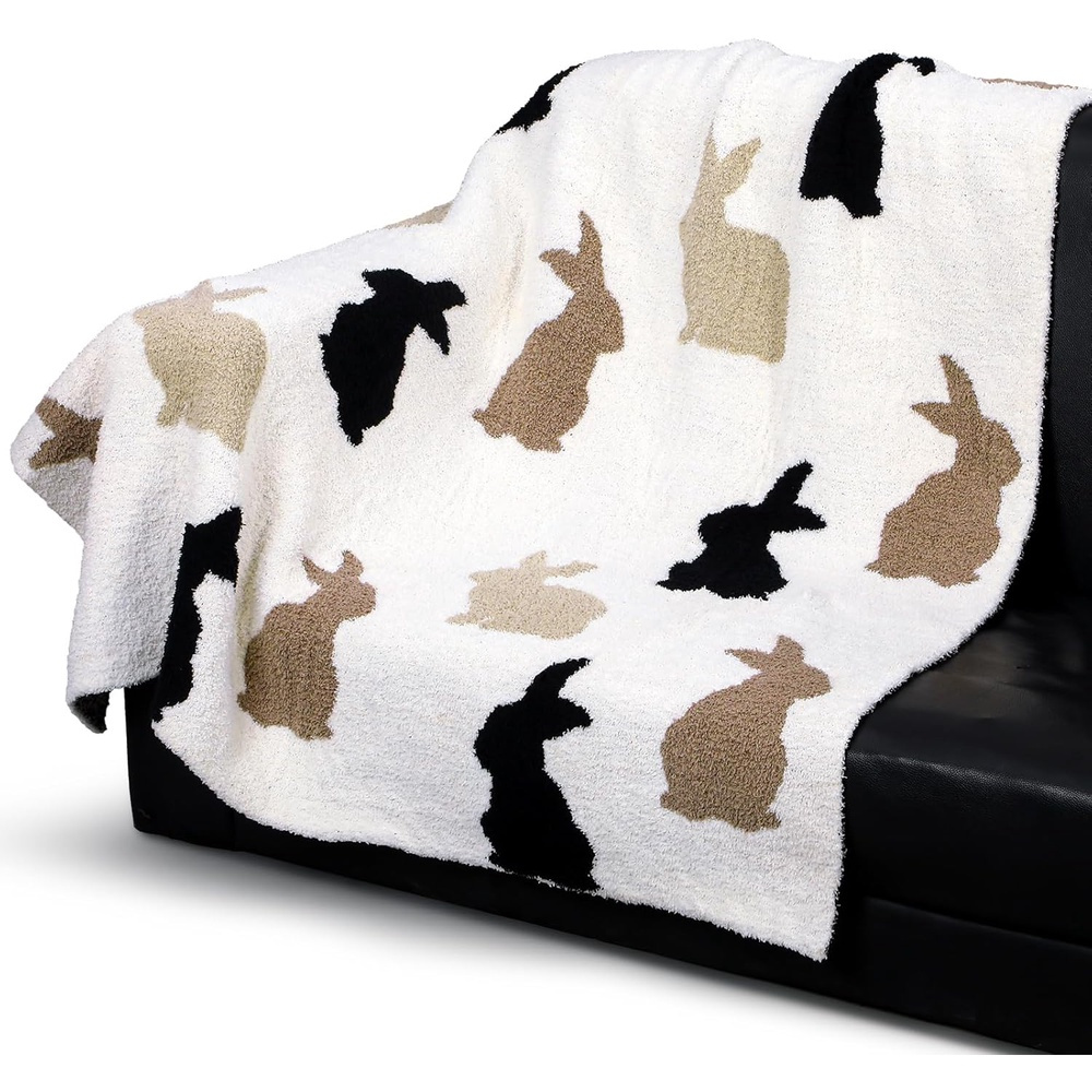 

Easter Bunny Microfiber Throw Blanket - Soft 280gsm Polyester Flannel, Pattern, And Bed Cover, Cute Blanket