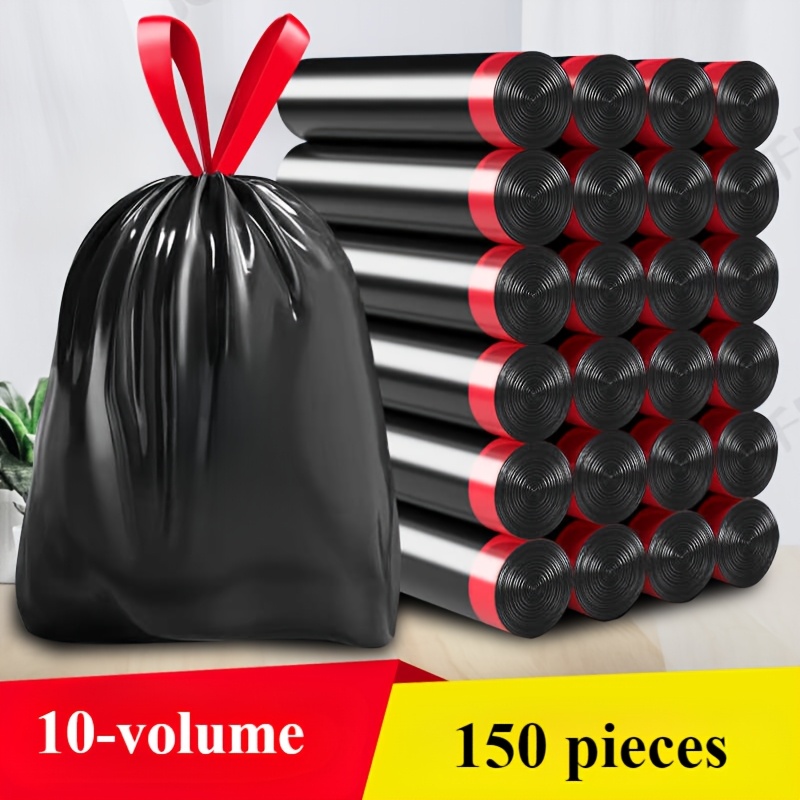 TEMU Extra Thick Trash Bags With Drawstring Closure, Leak-proof And Odor-proof Large Plastic Bags, Suitable For Office, Home, Large Trash Bins(10