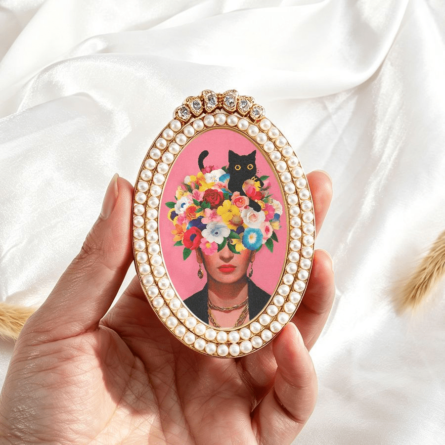 TEMU 1 Exquisite Vintage-style Refrigerator Magnet Featuring A Pearl Embellishment, With An Alloy Outer Frame. An Decor Prop, A Wonderful Holiday