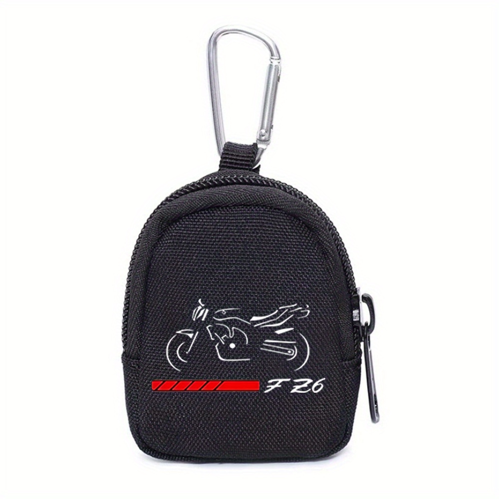 TEMU 1pc para Moto Fz6 con Llavero, Organizador Compact de Monedas y Tarjetos Hombre Cierre Seguro en Zipper Diseño Geométrico Ideal Deportes Viajes
