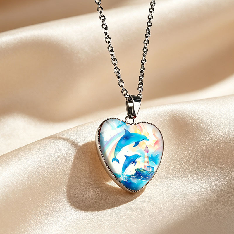 3pc Leaping Dolphins Lighthouse Jewelry Set, Unisex