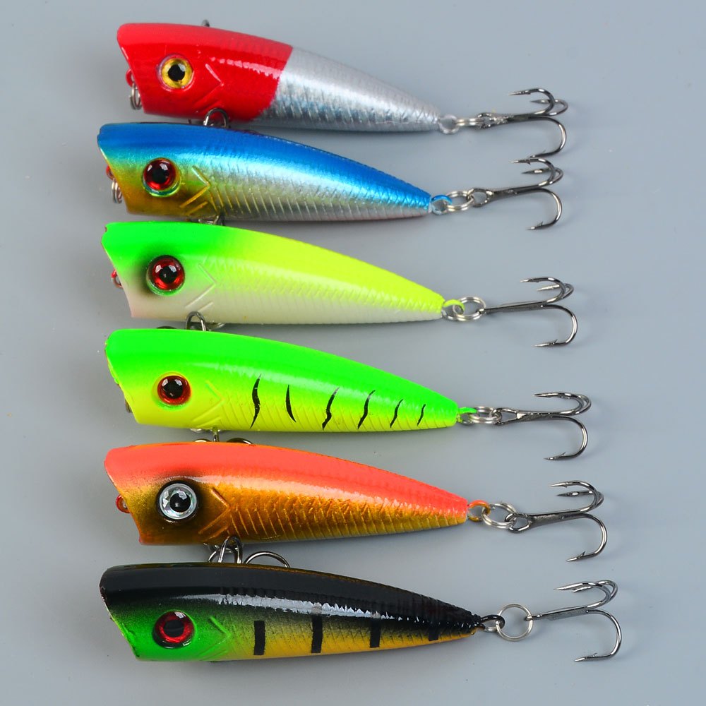 TEMU 6pcs Surface System Wave Bouche Fishing Longue Distance Bionic Lure Appât Eau Douce Eau Salée