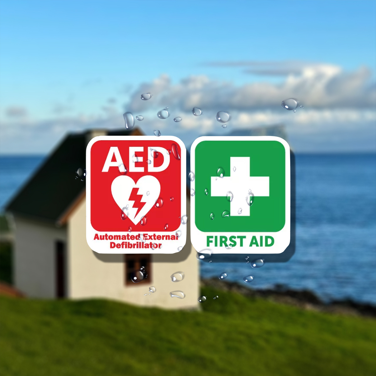 aed   first aid sticker decal safety sign car vinyl 0