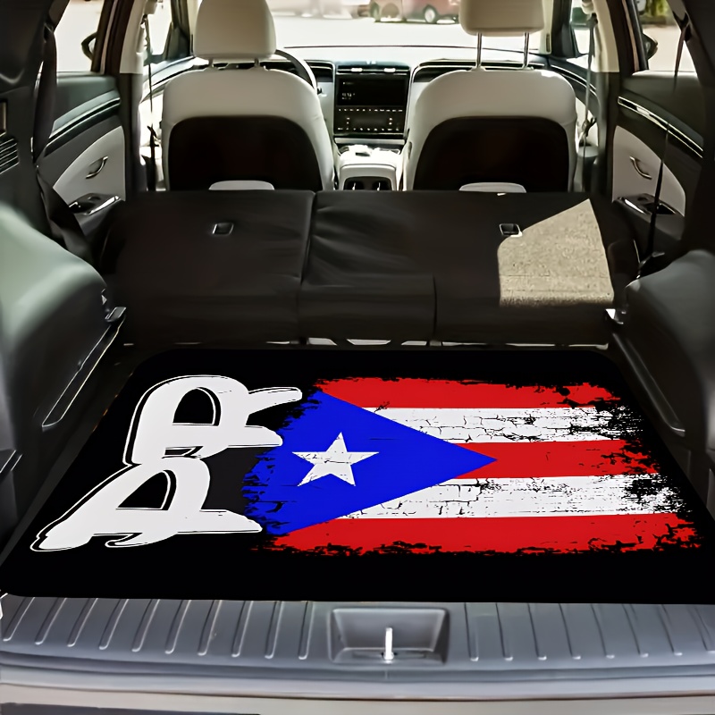 [2d Flat Printing]1pcs Puerto Car Trunk Mat Durable Non-slip Keep Vehicle Interior Be Used As Outdoor Picnic Mat Puerto Flag Car Interior Accessory, 2d Flat