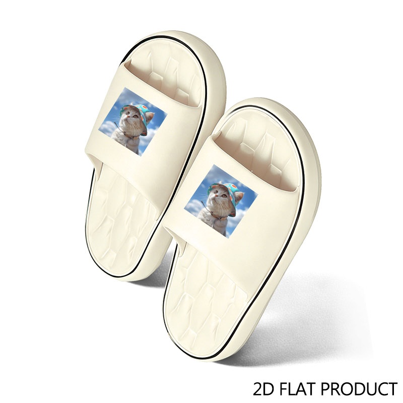 TEMU Custom Your Own Design Slide Sandals, Personalized Logo Photo Text Print Slides For Women Men, Summer Beach Pool Slippers, Casual Indoor Outdoor