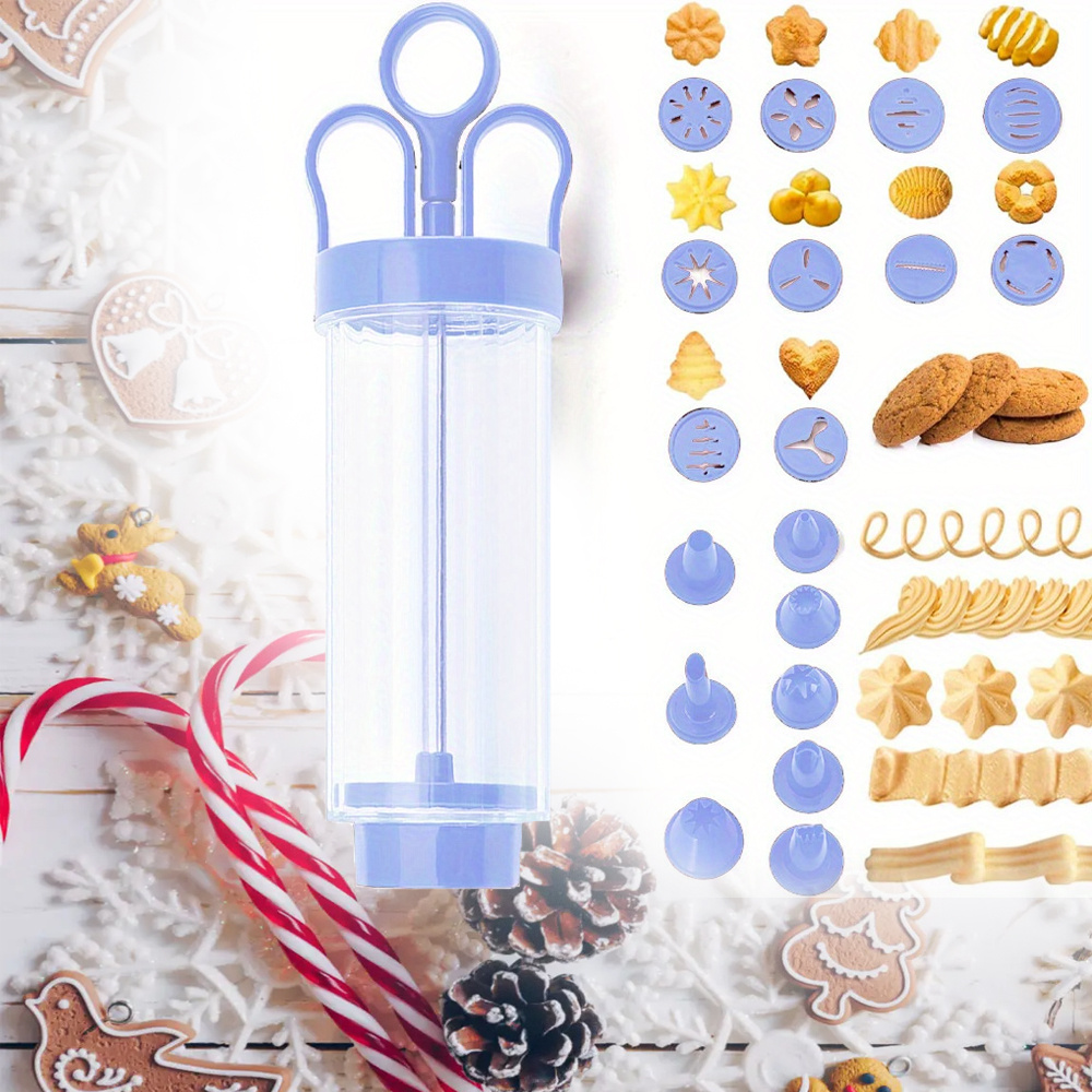 

19pcs Cookie Press Set With 8 Decorating Tips - Cupcakes, Cookies & Desserts - Ideal For Halloween, Christmas, Easter, Thanksgiving & Weddings, Cookie Decorating Supplies