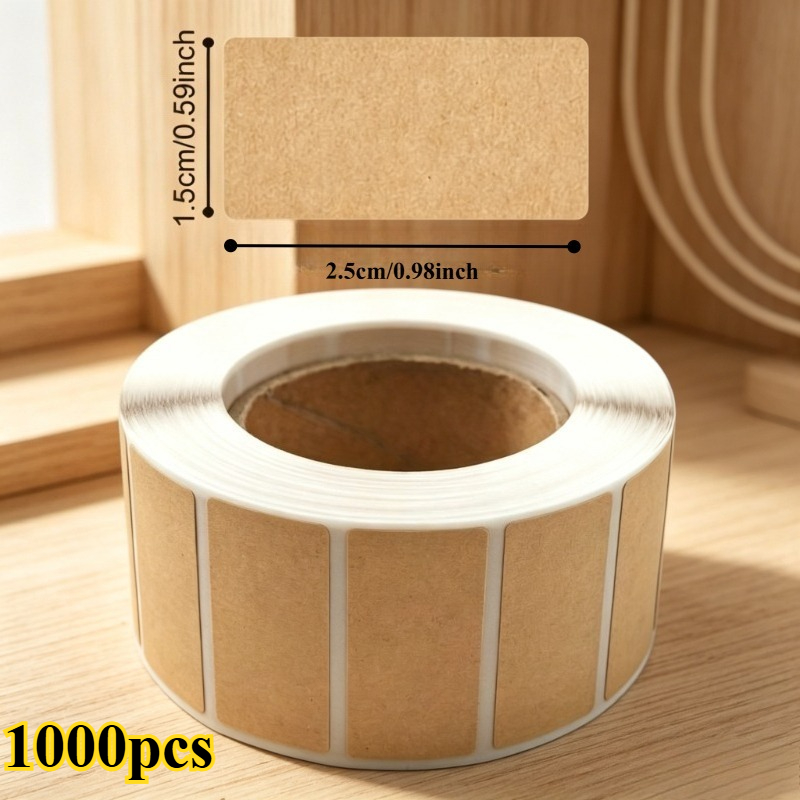 TEMU 1 rollo (1000 piezas) de etiquetas autoadhesivas de papel , gruesas y resistentes con escritura . Adhesivo preaplicado para una aplicación sin