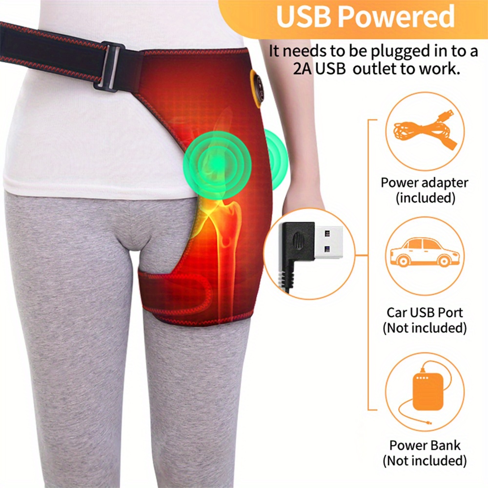 

Hip Brace Usb Electric Hip Brace With 3 Massager Vibration And Heat Settings Hip Brace For Women Men