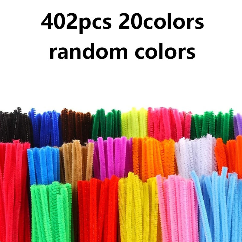 Image of 402pcs 20 Colors Pipe Cleaners Craft Birthday Gifts, Arts Crafts, Chenille Stems Art Supplies For Projects Decor, Random Color