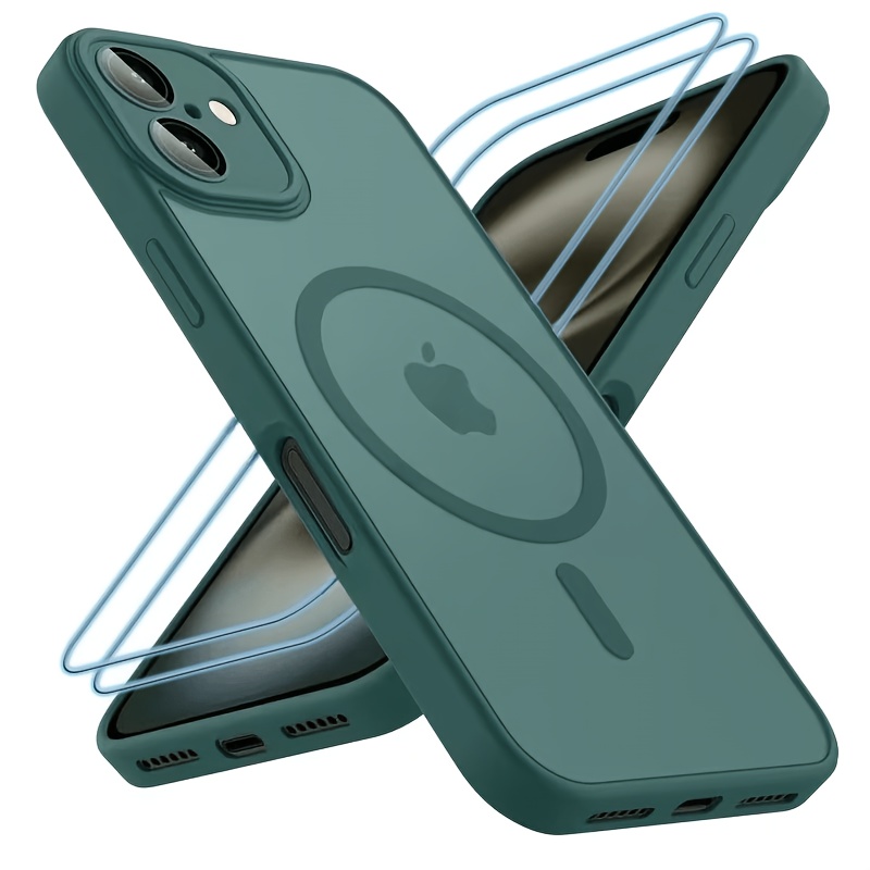 TEMU para Teléfono - para Teléfono: 3 piezas [1 para Teléfono con 2 Protectores de Pantalla Transparentes] Premium Mate para Iphone 11 12 13,