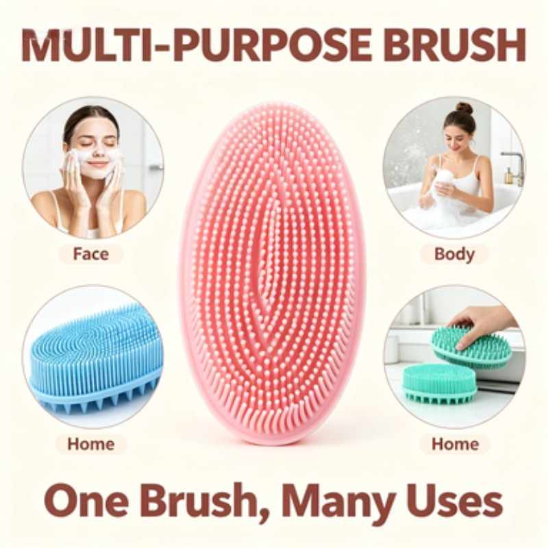 2-in-1 Bath and Shampoo Brush, Universal Body Bath Brush
