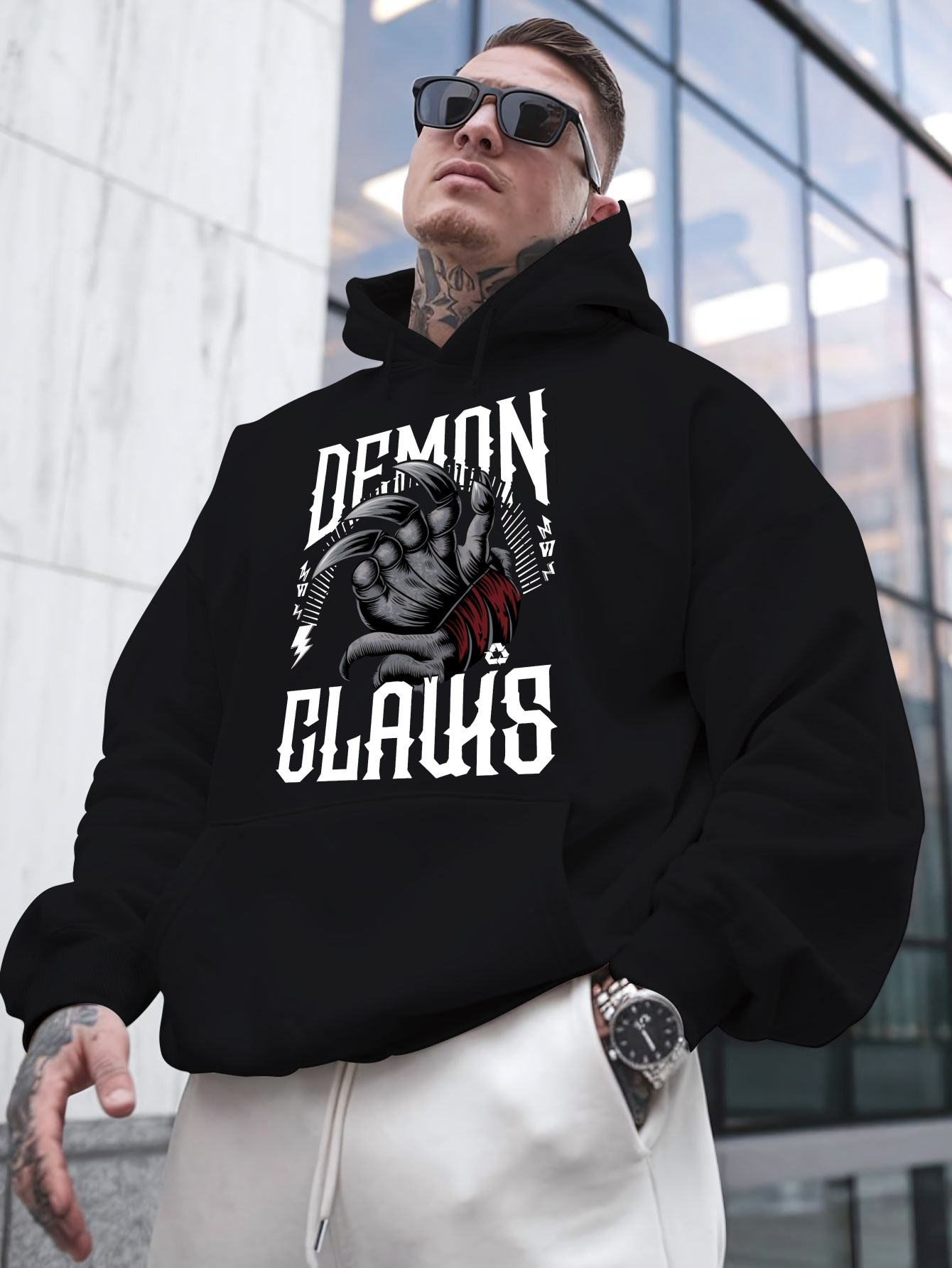 demon youth autumn winter plush sweater men's clothing free Temu