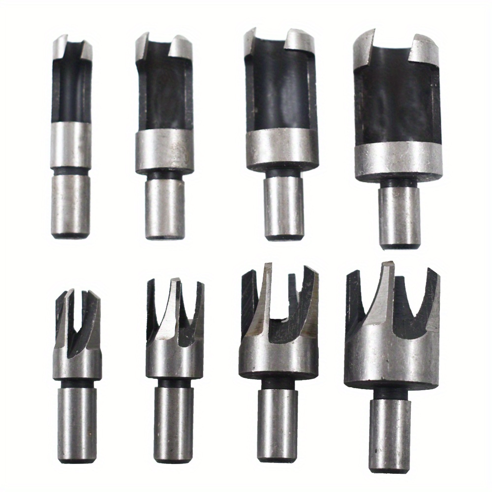 

Wood Plug Cutter Carbon Steel Straight And Taper Claw Drill Bit Set 8pcs Fit For Woodworking Cutting 6mm 10mm 13mm 16mm