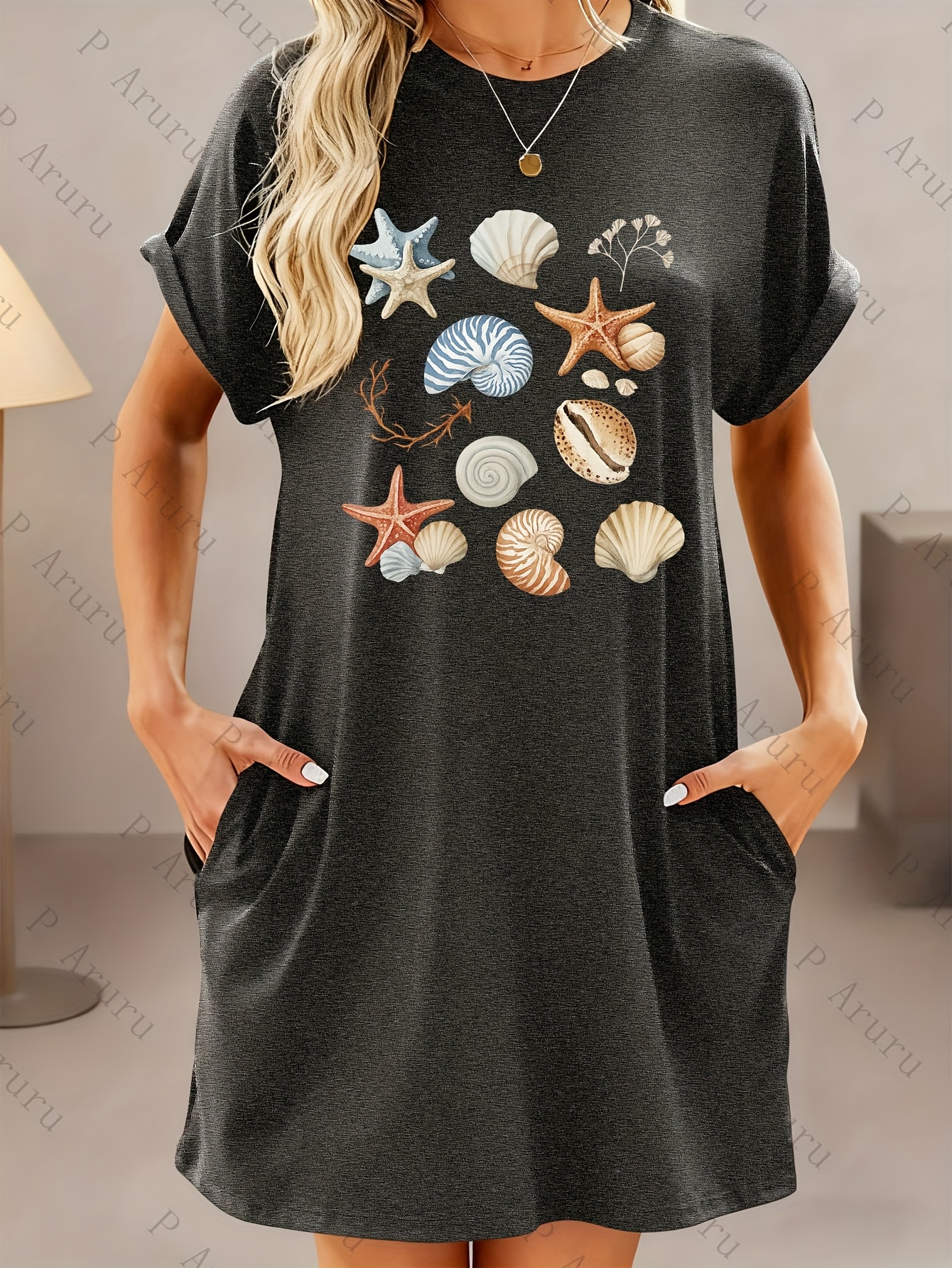 ocean themed dress sold on Temu United States