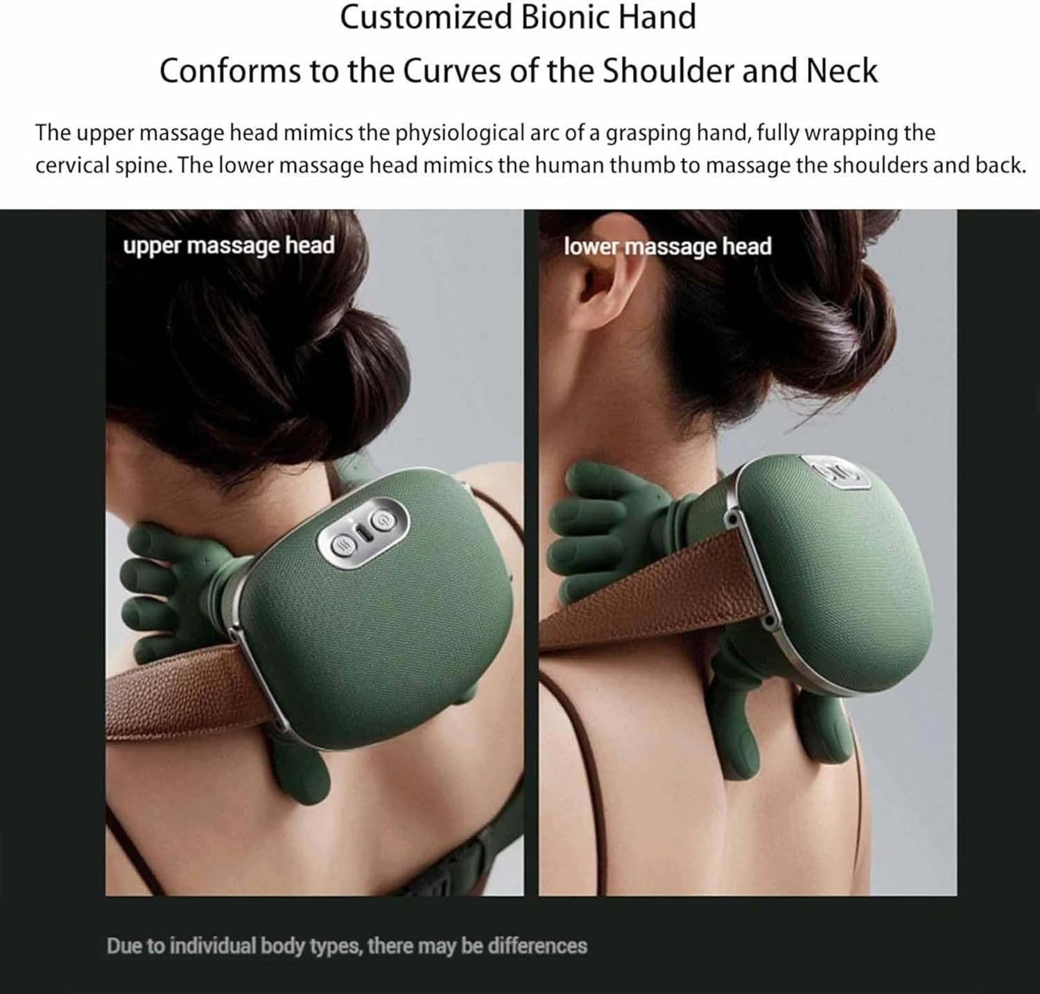 electric massager for shoulder neck portable deep tissue massager with 3d kneading massage unit plug in operation suitable for women men moms and dads green Product details 4