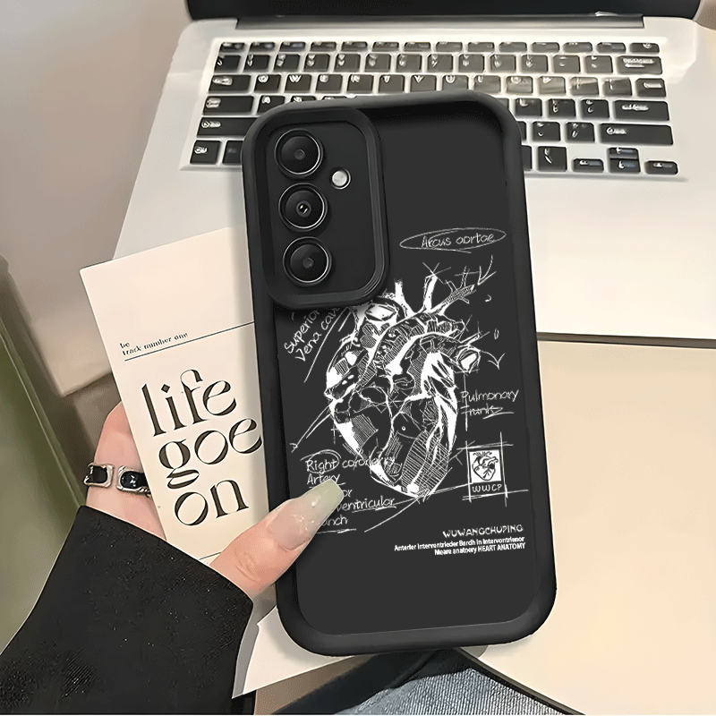 TEMU Phone Case Heart Anatomy Design For Galaxy