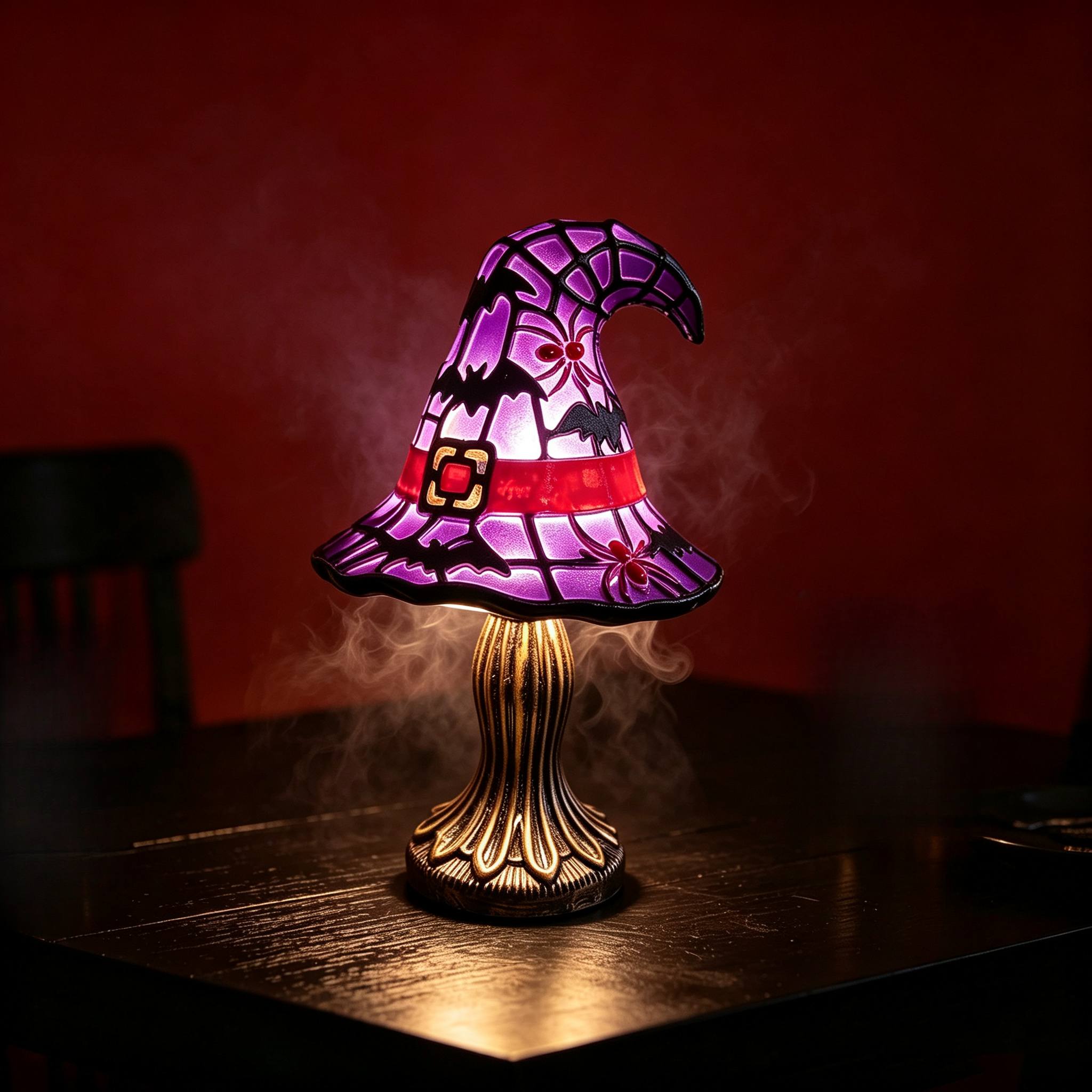 TEMU Usb- Witch Hat & Bat Night Light Suitable For Desktop Decoration, Resin -controlled With, Modern Theme For Halloween And Christmas Decorations,