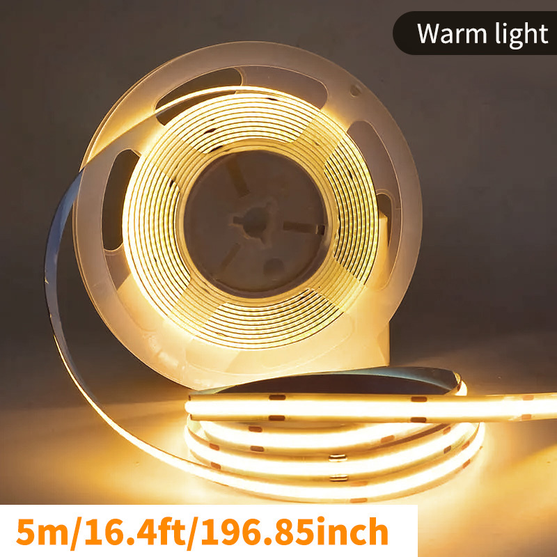 smart cob led strip usb plug in no drill self   linear light for kitchen cabinet closet desk   color switching high density tape easy manual switch operation seamless   decor lighting