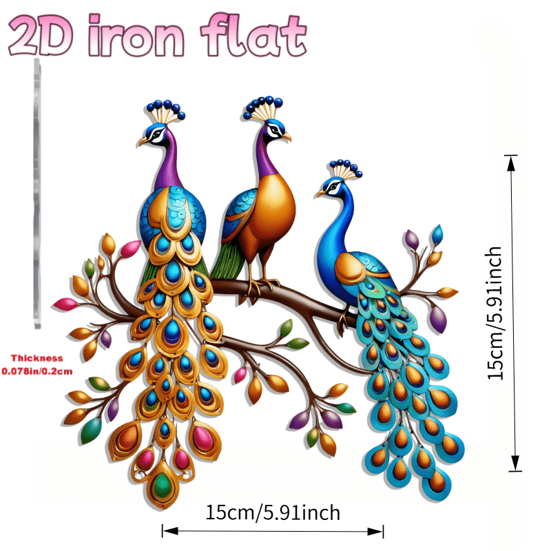 E-shop 2D Flat - [2D Flat] 2D Flach . 2D Flach Böhmischer Stil 2D Acryl Pfau Wandkunst Dekoration - Geeignet für Terrasse-Garten, Hof, Wohnzimmer,