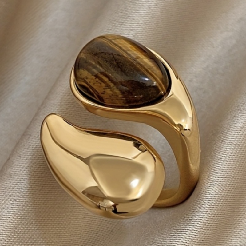 Image of Retro Spoon Shaped Ring For Women Men Party Banquet Daily Casual Fashion Adjustable Opening Ring Jewelry