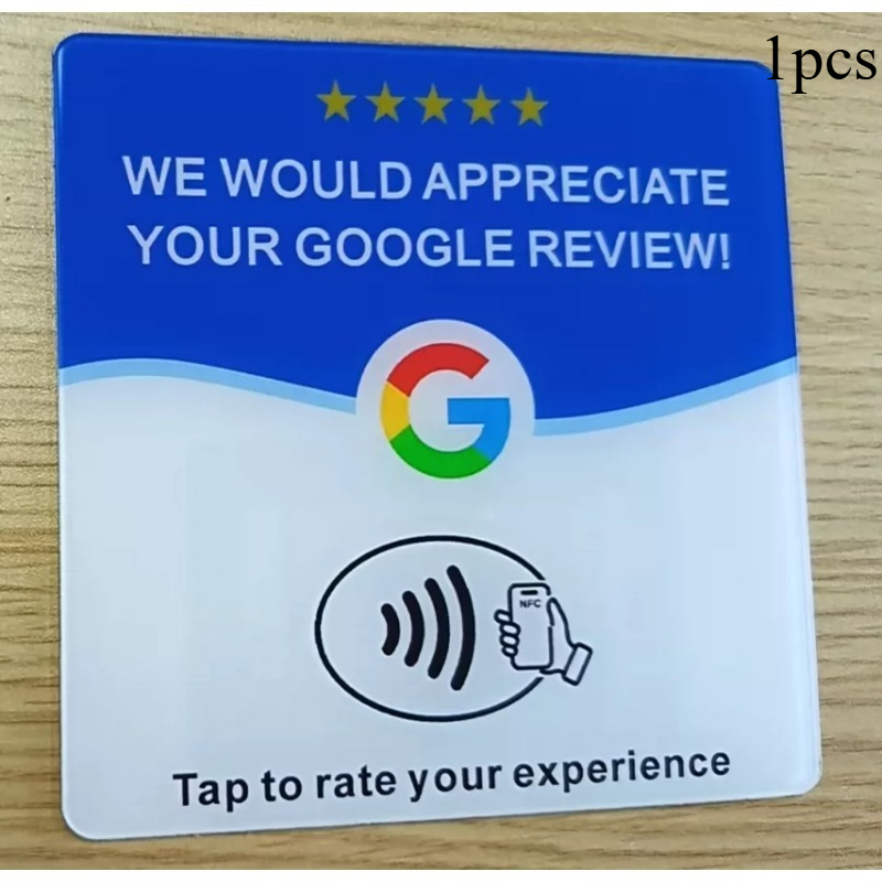 TEMU Cartes d'avis Google pour entreprises et spécialistes du marketing - Panneau acrylique à cliquer pour écrire pour Google Business, cartes de