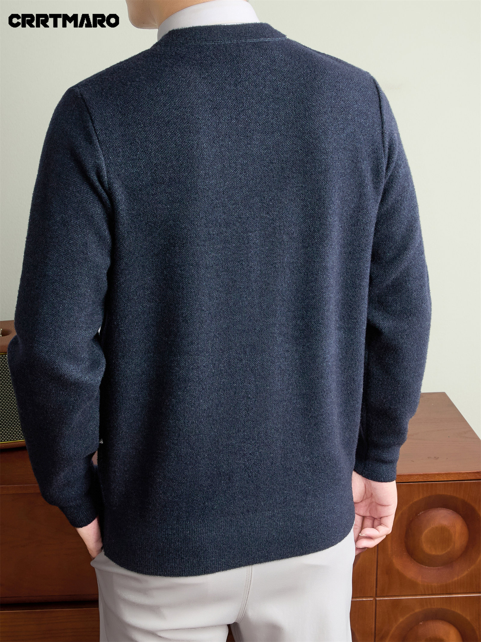 Men'S Thick V-Neck Knit Cardigan, Warm Casual Layering Top for Fall And Winter