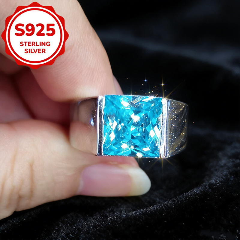 A Stylish And Elegant 925 Sterling Silver Ring, Suitable For Men And Women As An Engagement Or Promise Ring, Perfect For Valentine's Day, Anniversary Gifts, Or As A Jewelry Gift For Her