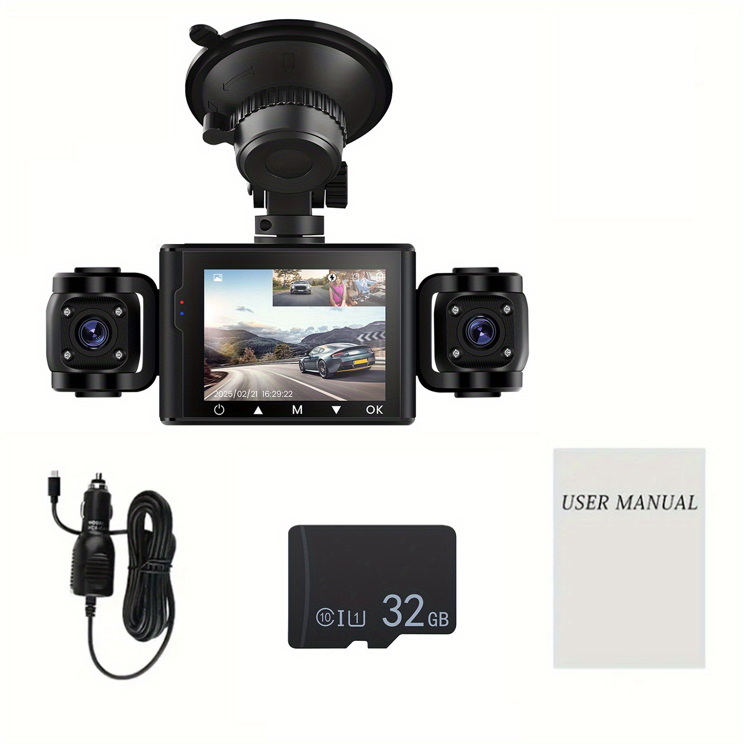 1080P Dash Cam With Memory Card 4 Channel 360° Dash Camera - 4 Lens HD 1080P Driving Recorder With 64GB Card (Full Car Coverage!) Dash Cam Front