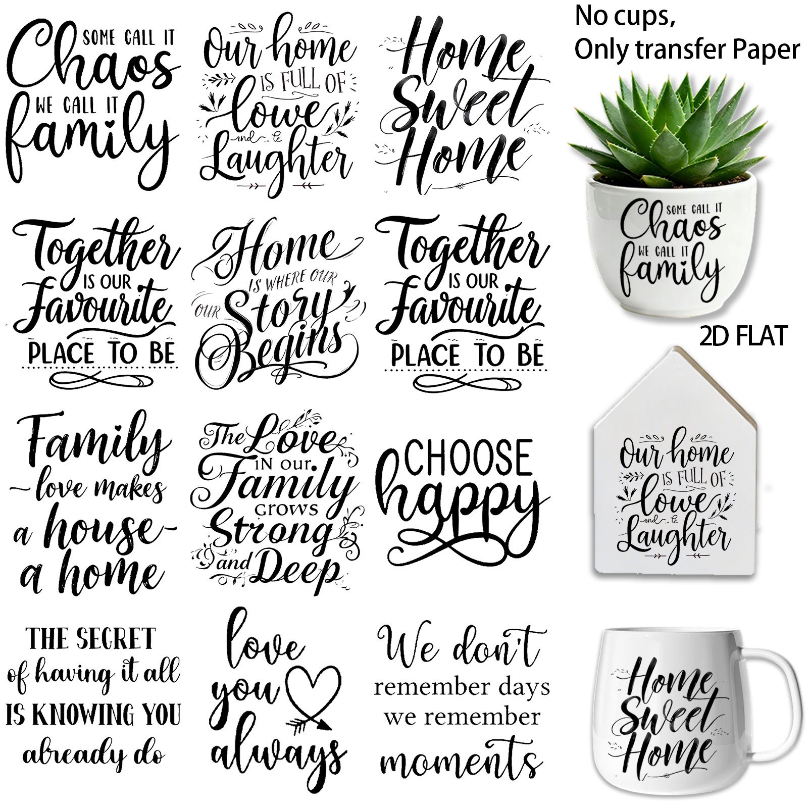 TEMU 12 Feuilles Transfert UV DTF, pour Meubles, Articles d'Artisanat, Gobelet en Verre 16Oz et Manchons de Tasse UV (Uniquement, Tasse Non Incluse)