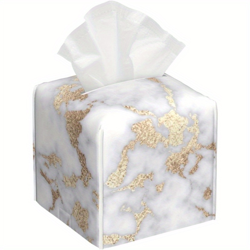   tissue box cover elegant white   like design pu leather holder with closure fits standard tissues decorative organizer for living room bathroom     decor gift bathroom accessory chic aesthetic   accessory interior designers Product details 0