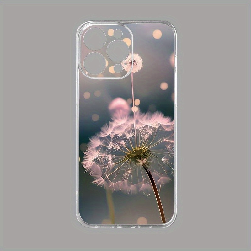 TEMU Phone Case: Creative Dandelion Pattern Tpu Transparent Precision-hole Drop-proof Phone Case, Suitable For Iphone