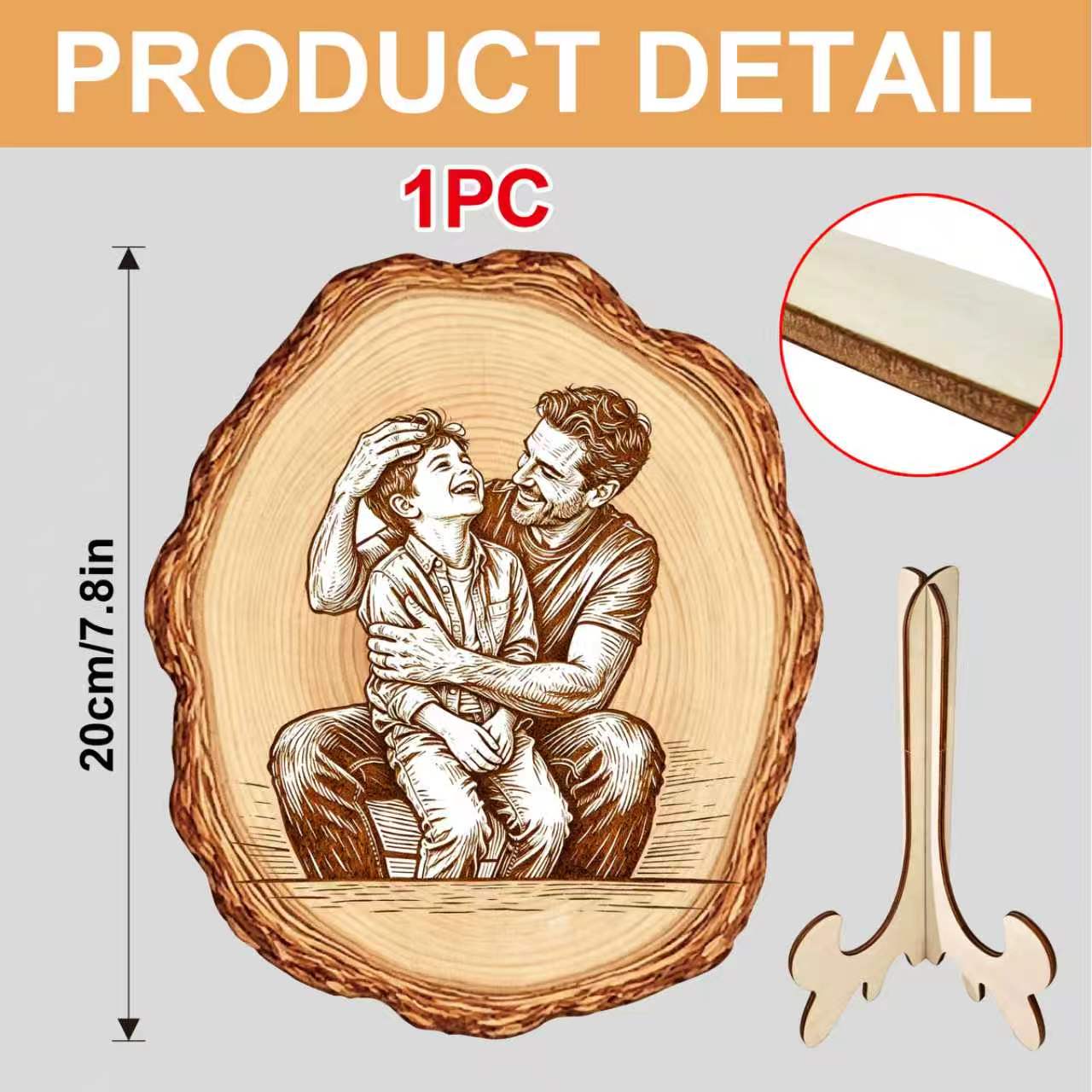 TEMU 1/2pcs Personalized Photo Booth Props, Christmas Pyrography Style Photo Portraits, Father's Day Custom Props, Commemorative Gifts, Couple, Pet,