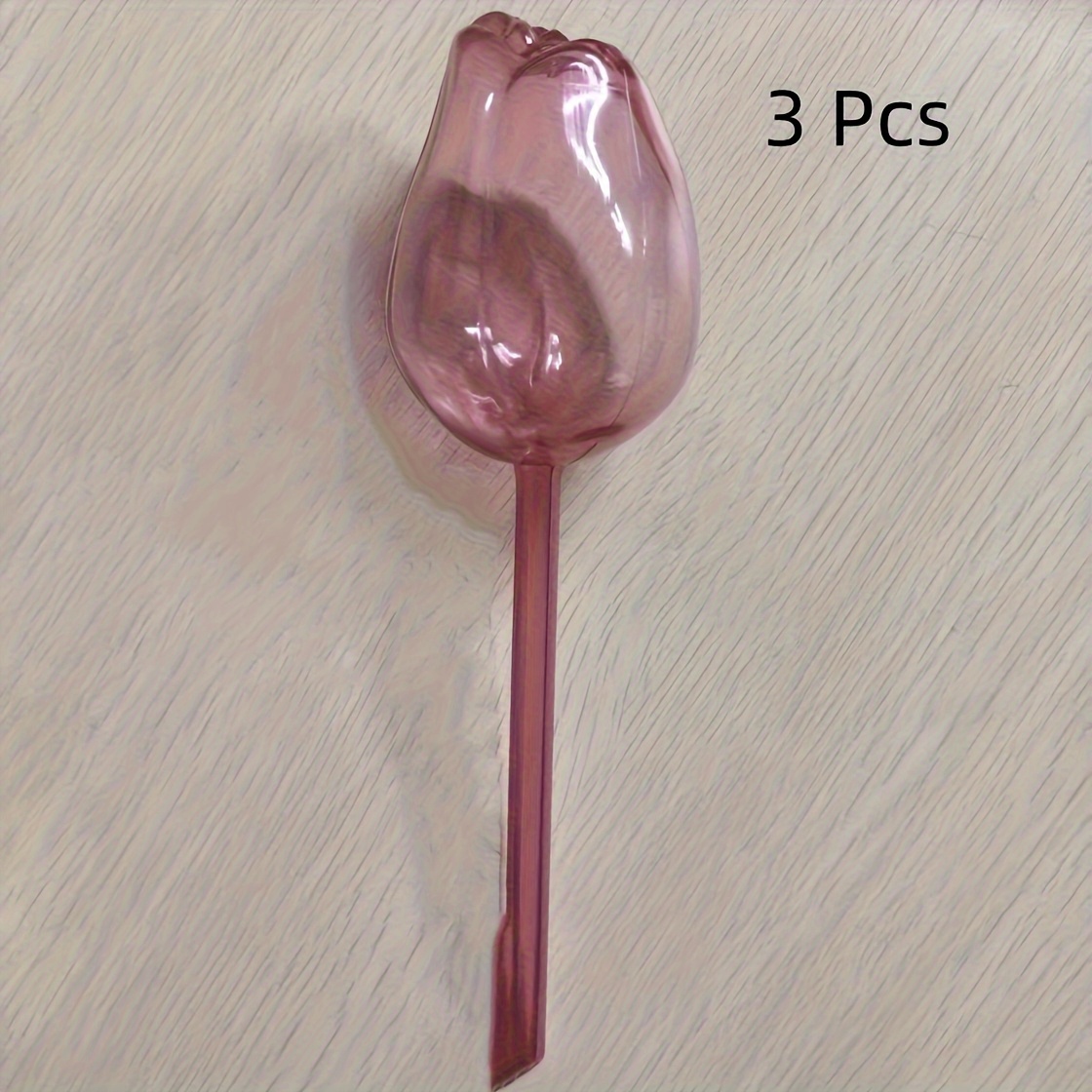 TEMU Pink Tulip Irrigation Ball, With Narrow Opening Design, Extended Drip Time, Suitable For Indoor And Outdoor Potted Plants, Hanging Baskets,